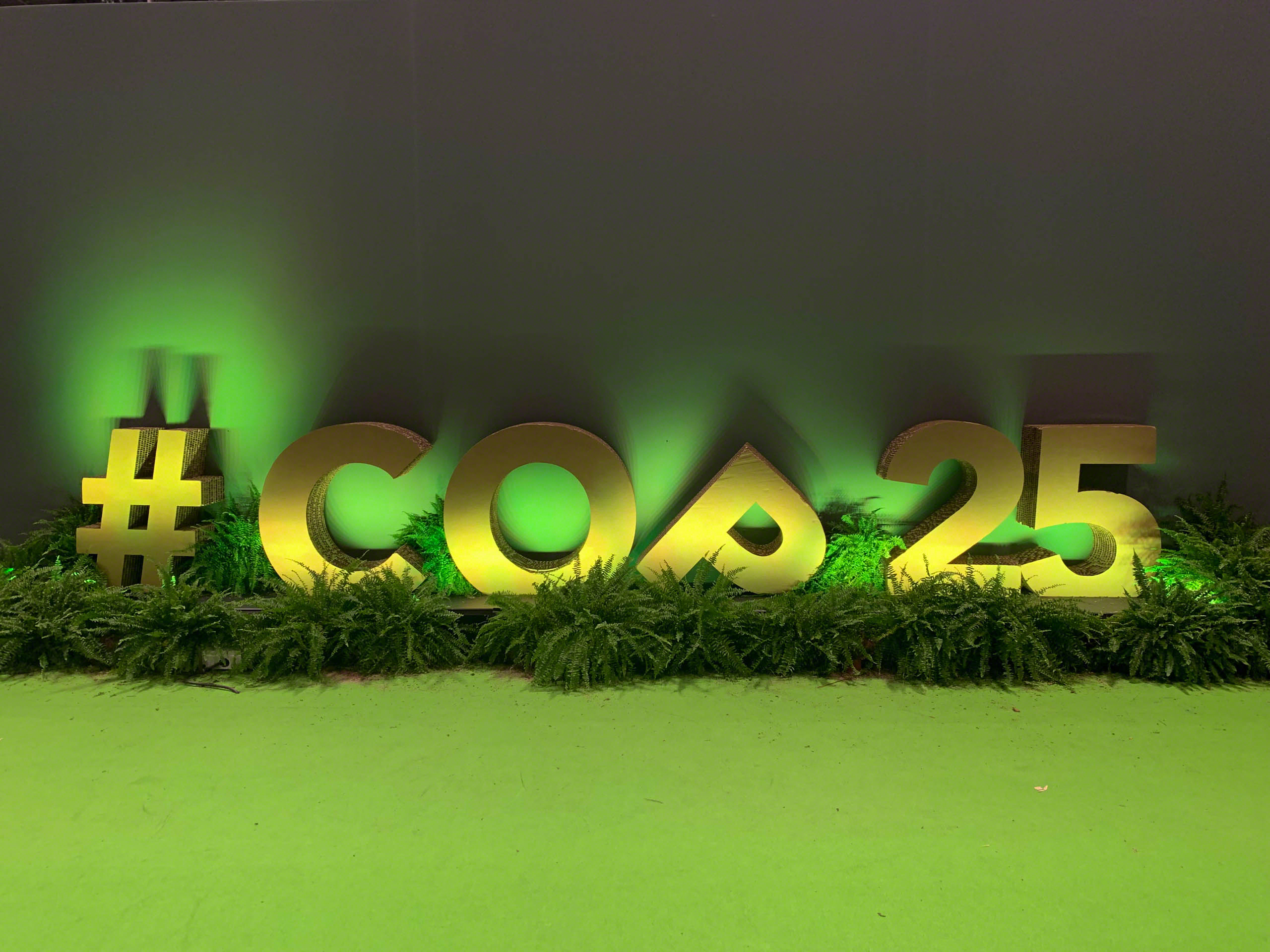 The COP sign at the entrance to the venue as the negotiations go 42 hours over time, making it the longest COP in UNFCCC history.