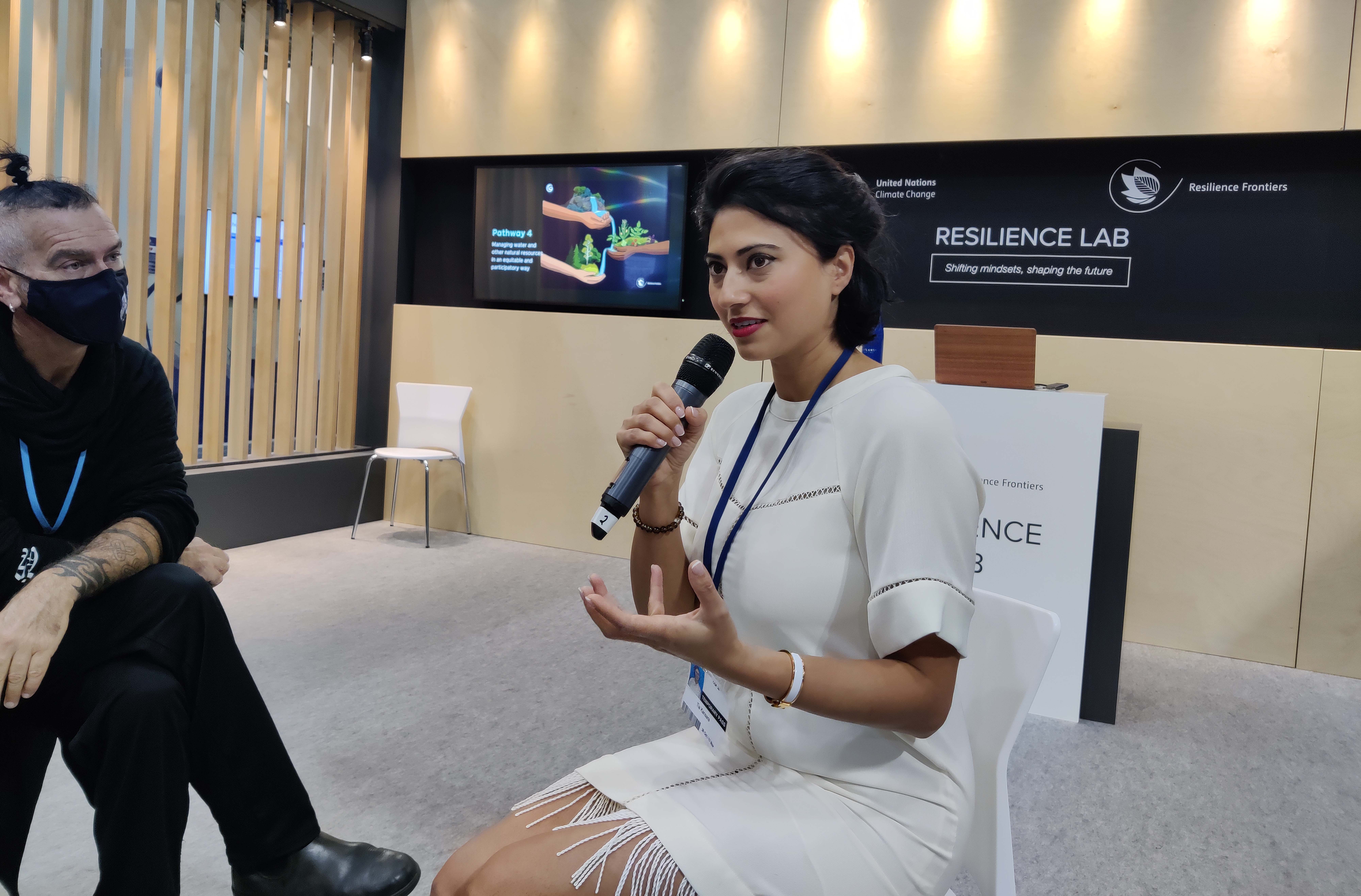Tia Kansara, CEO of Replenish Earth, addressing the participants.