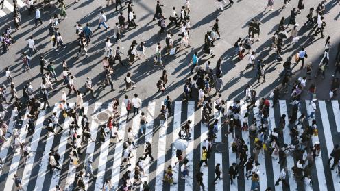 People in a city