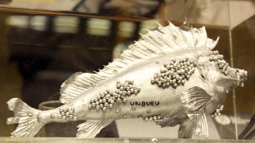 Sculpture "Pez-Peste" by Nicholas Garcia Uriburu, Argentina