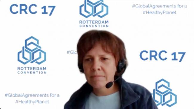 Sarah Maillefer, Switzerland, Co-Chair of the Contact Group on Thiodicarb