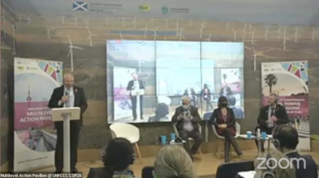 The dais during the side event on Local Government and Municipal Authorities COP26 Multilevel Partnership 