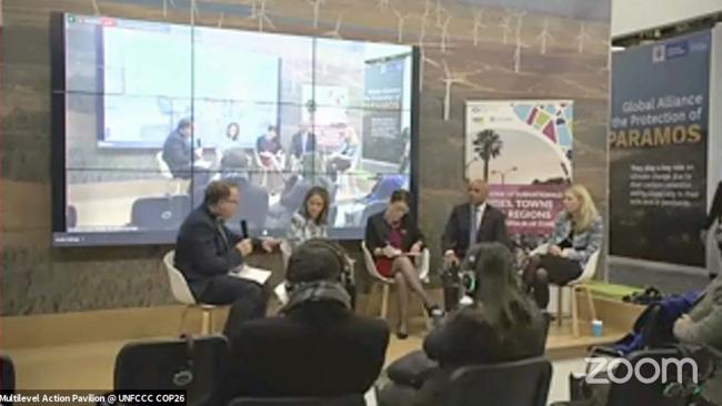 A view of the room during the side event on The City Investment Imperative for Net Zero