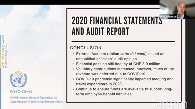 A slide from the presentation by Brian Cover, World Meteorological Organization (WMO)