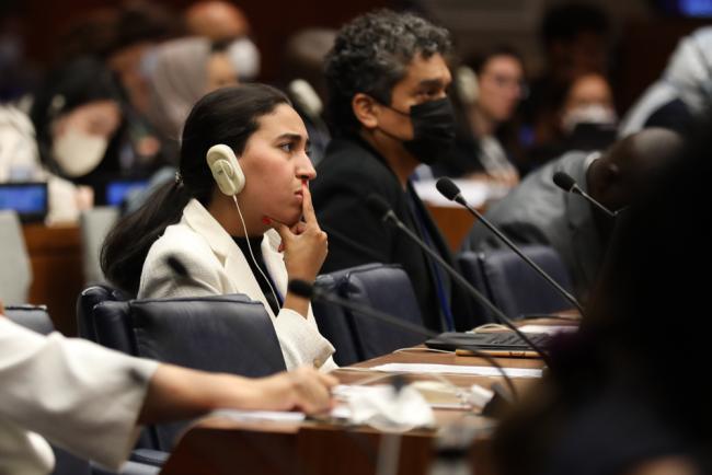 A delegate during the session