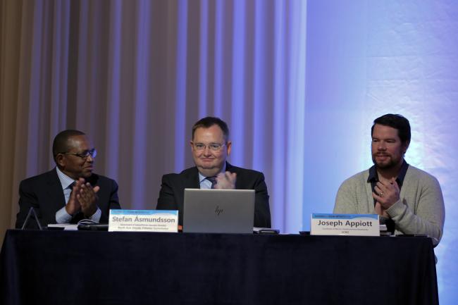 Dixon Waruinge, Coordinator, Secretariat of the Nairobi Convention; Stefán Ásmundsson, Iceland Ministry of Foreign Affairs; Joe Appiott, CBD Secretariat 