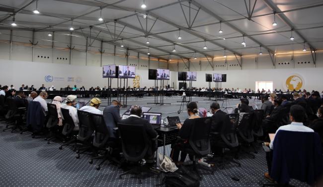 View of the room during informal consultations on Article 6