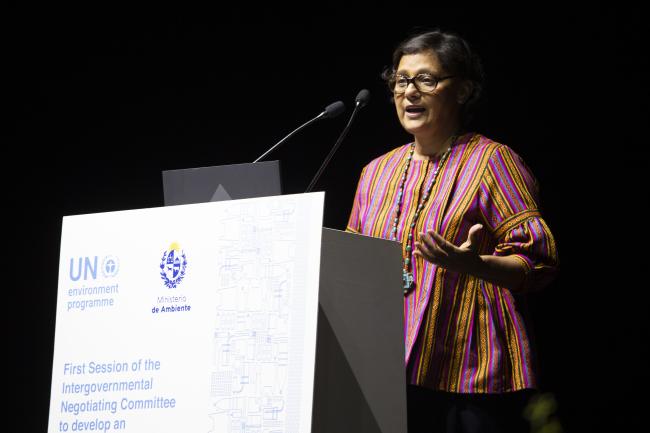 Jyoti Mathur-Filipp, Executive Secretary, INC for Plastic Pollution Secretariat -INC-1-Plastic-26Nov-Photo