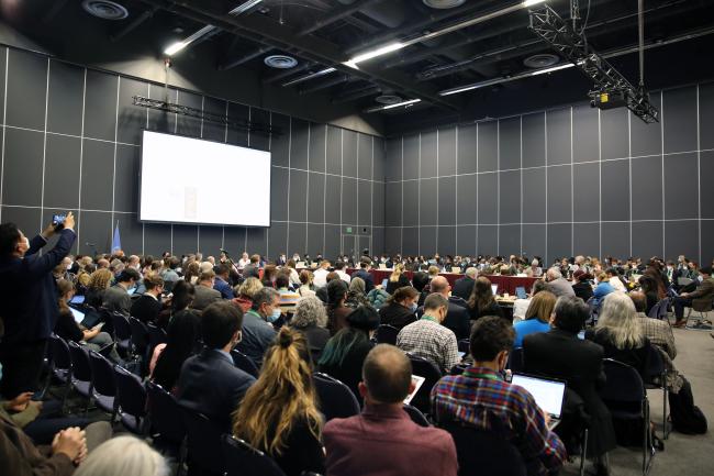 View of the room during a contact group on the post-2020 global biodiversity framework
