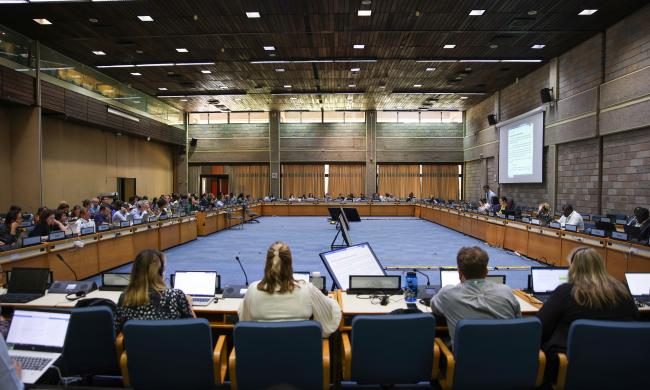 View of the room during a Contact Group on invasive alien species
