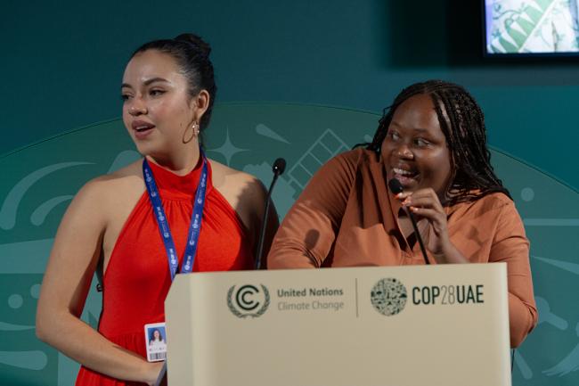 Valeria Peláez Cardona, WECF and Zukiswa White, WGC moderated the event - WECF-Side Event -COP28 5dec2023 - Photo