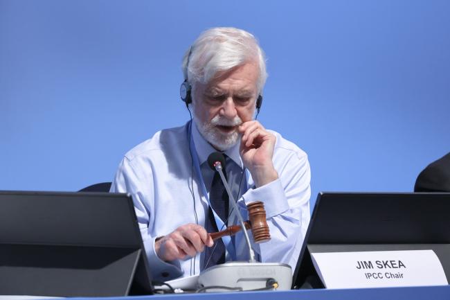 IPCC Chair Jim Skea gavels the approval of the Programme of Work