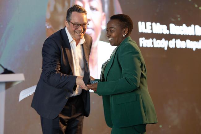 Moderator and H.E. Rachel Ruto First Lady of Kenya - SPBF -27Feb2024
